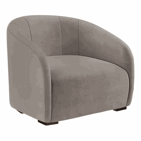 Poltrona Decorativa Julia Sala Recepção Suede Cappuccino - Incasa Decor