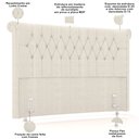 Ver imagem 5 de Cabeceira Cama Box Queen 160cm Estofada Meora P05 Linho Creme - Lyam Decor