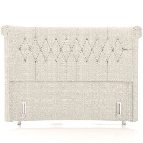 Cabeceira Cama Box Queen 160cm Estofada Meora P05 Linho Creme - Lyam Decor
