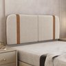 Cabeceira Painel Orgânico Cama Box Casal Padrão Flay 140cm Dobrável Bouclé Bege - Desk Design - 2