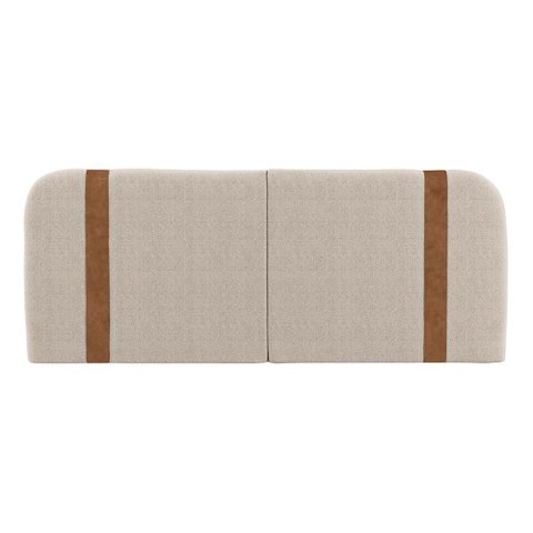 Cabeceira Painel Orgânico Cama Box Casal Padrão Flay 140cm Dobrável Bouclé Bege - Desk Design