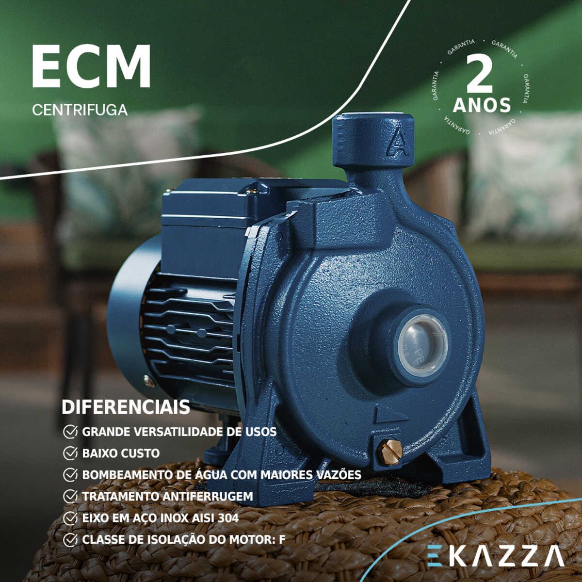 Motobomba Centrífuga ECM130 0,5 HP Aquastrong Voltagem:220V - 2