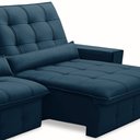 Ver imagem 5 de Sofá Retrátil Reclinável para Sala 4 Lugares 290cm Curie F04 Veludo Azul - Lyam Decor