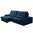Ver imagem 7 de Sofá Retrátil Reclinável para Sala 4 Lugares 290cm Curie F04 Veludo Azul - Lyam Decor