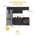 Ver imagem 5 de Armário de Cozinha Modulada Compacta Fidelitá Nara 100% MDF 4 Peças 280cm 10 Portas 2 Gavetas com