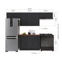 Ver imagem 4 de Armário de Cozinha Modulada Compacta Fidelitá Nara 100% MDF 4 Peças 280cm 10 Portas 2 Gavetas com