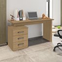 Ver imagem 4 de Escrivaninha Mesa Flay Escritório 03 Gavetas Nature Móveis Leão