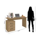 Ver imagem 3 de Escrivaninha Mesa Flay Escritório 03 Gavetas Nature Móveis Leão