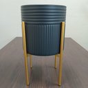 Ver imagem 5 de Cachepô de Metal Preto 38x22x22cm Vaso Plantas Jardim Sala Suculenta Flores
