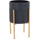 Ver imagem 1 de Cachepô de Metal Preto 38x22x22cm Vaso Plantas Jardim Sala Suculenta Flores