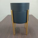 Ver imagem 4 de Cachepô de Metal Preto 38x22x22cm Vaso Plantas Jardim Sala Suculenta Flores