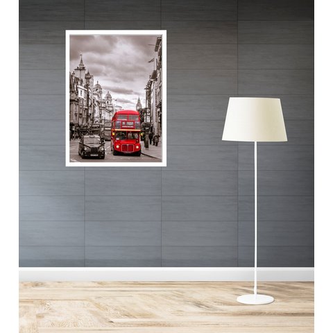 Quadro Decorativo Londres Bonde Vermelho - 70x50cm:moldura Preta