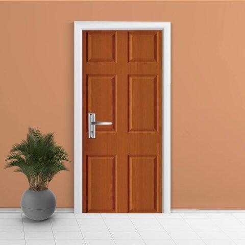Adesivo de Porta Madeira 2 Arte Destaque G - 0,93 X 2,13 Metros