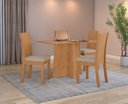 Ver imagem 7 de Conjunto Sala de Jantar Mesa Celebrare 120 no Glass com 4 Cadeiras Athenas - Lopas Amendoa Clean -Te
