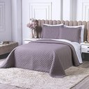 Ver imagem 5 de Kit Cobre Leito Milão Casal 3 Peças 100% Poliéster - Lavanda / Branco
