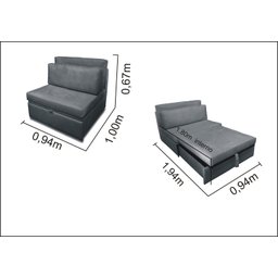 Poltrona Cama Meca_MMsb que se Transforma em Sofá Cama de Solteiro com 94cm Resistente e Confortável - 4