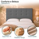 Ver imagem 3 de Cabeceira Decorativa Ivy para Cama de Casal 140 cm Suede Cinza