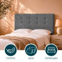 Ver imagem 2 de Cabeceira Decorativa Ivy para Cama de Casal 140 cm Suede Cinza