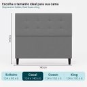 Ver imagem 4 de Cabeceira Decorativa Ivy para Cama de Casal 140 cm Suede Cinza