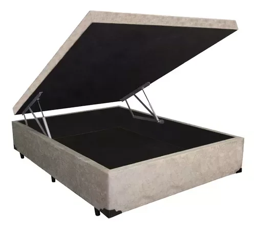 Base Box Baú Casal Suede:bege