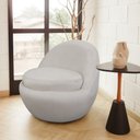Ver imagem 2 de Poltrona Decorativa Orgânica Kaira Base Fixa Veludo Off White - Nexta Casa