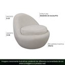 Ver imagem 3 de Poltrona Decorativa Orgânica Kaira Base Fixa Veludo Off White - Nexta Casa