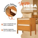 Ver imagem 3 de Kit 2 Mesas de Cabeceira Verona 2 Gavetas Pés Madeira Design Moderno para Quarto - Nature/off-white
