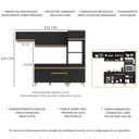Ver imagem 6 de Armário De Cozinha Compacta 252cm Multimóveis Preto/dourado