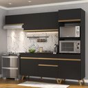Ver imagem 1 de Armário De Cozinha Compacta 252cm Multimóveis Preto/dourado