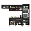 Ver imagem 4 de Armário De Cozinha Compacta 252cm Multimóveis Preto/dourado