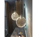 Ver imagem 3 de Pendente Redondo Cristal Bolhas Luminária Moeda Bolachao Led 7w 3500k Cabeceira Lavabo Balcão Equipe