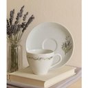 Ver imagem 2 de Conjunto Xícara de Café e Pires 100ml Porcelana Tramontina Lilla Branca Decorada
