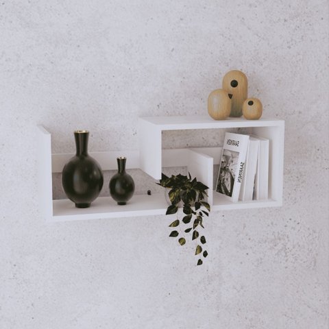 Nicho Minimalista Sala Organizador Quarto Livros Decoração Branco