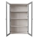 Ver imagem 3 de Armário Aéreo 2 Portas 135cm com Porta de Vidro Arizona CabeCasa MadeiraOriginals Branco/Cinza