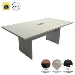 Mesa de Reunião Escritório 1,80m com Caixa Tomadas F5 - 4