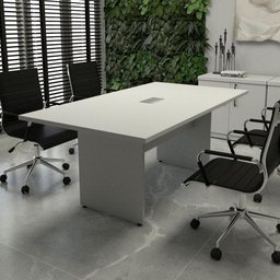 Mesa de Reunião Escritório 1,80m com Caixa Tomadas F5 - 1