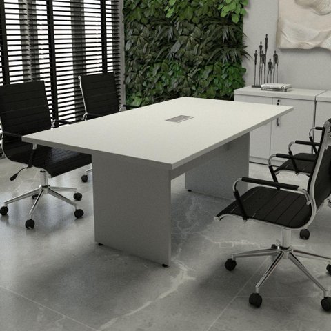 Mesa de Reunião Escritório 1,80m com Caixa Tomadas F5