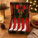 Ver imagem 5 de Jogo de Espátulas para Manteiga Natal Aço Inox Lâminas Resistentes 4 Peças Yangzi