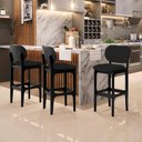 Ver imagem 2 de Kit 02 Banquetas Alta Para Cozinha Madeira Fixa Betta L02 Preto Facto Preto - Lyam Decor