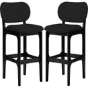 Ver imagem 1 de Kit 02 Banquetas Alta Para Cozinha Madeira Fixa Betta L02 Preto Facto Preto - Lyam Decor