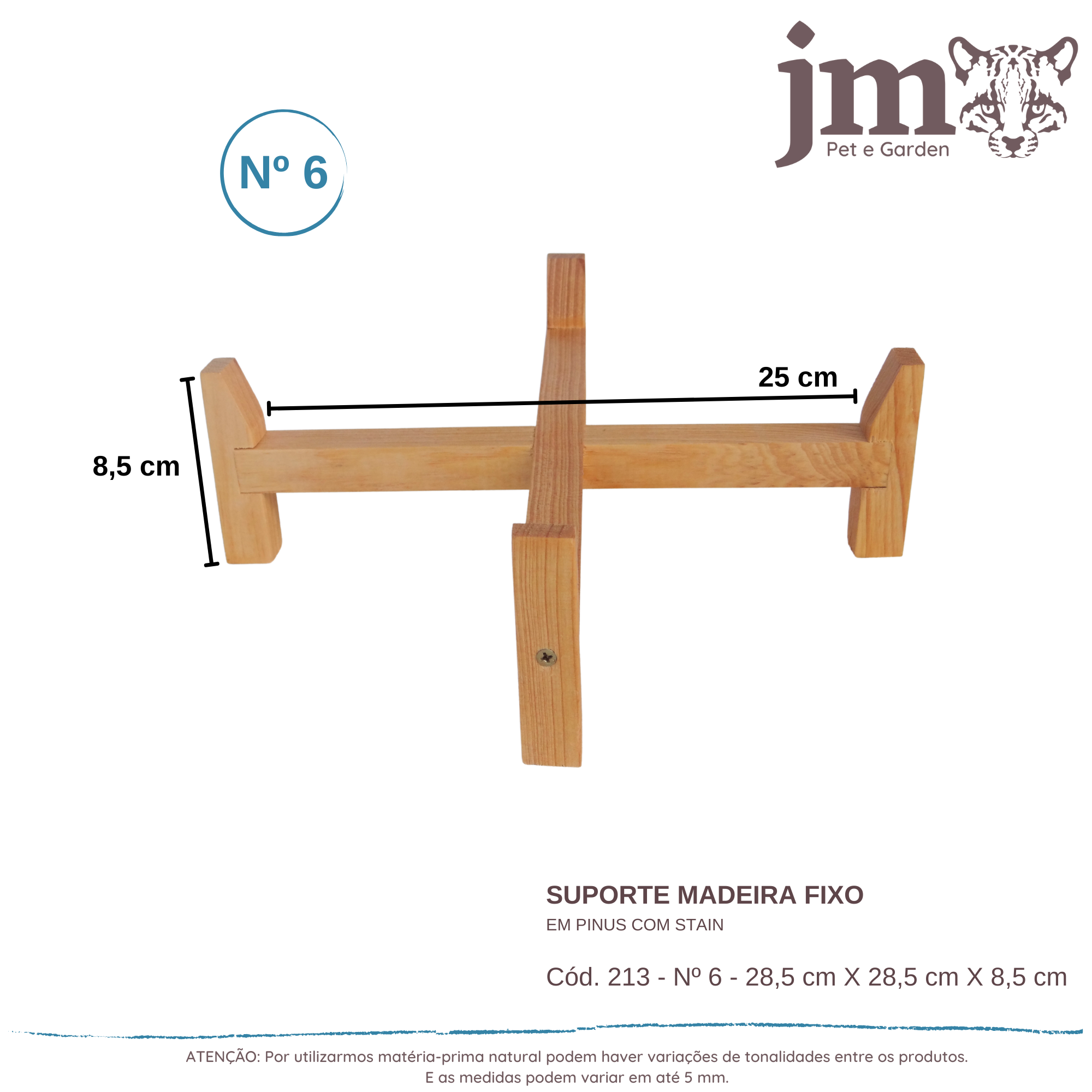 Suporte Fixo Rasteiro de Madeira para Vaso de Planta N°6 - 4