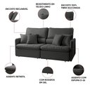 Ver imagem 2 de Sofá Adams 4 Lugares Retrátil e Reclinável 234cm Preto D'Rossi