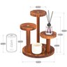 Estante de Mesa Redondo de Madeira com 3 Níveis para Plantas, Pequeno Suporte Expositor para Mesa - 3