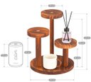 Ver imagem 3 de Estante de Mesa Redondo de Madeira com 3 Níveis para Plantas, Pequeno Suporte Expositor para Mesa