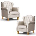 Ver imagem 1 de Kit 02 Poltronas de Amamentação Pés Madeira Lucy P04 Sintético Bege - Mpozenato