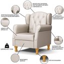 Ver imagem 3 de Kit 02 Poltronas de Amamentação Pés Madeira Lucy P04 Sintético Bege - Mpozenato