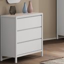 Ver imagem 1 de Cômoda para Quarto 3 Gavetas Madeira Maciça Modena Branco