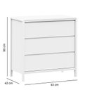 Ver imagem 3 de Cômoda para Quarto 3 Gavetas Madeira Maciça Modena Branco