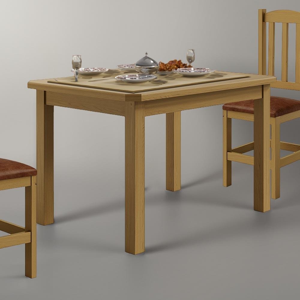 Mesa de Jantar 120cm 4 Lugares Pés Madeira Maciça Nogueira Safira Shop Jm - 1