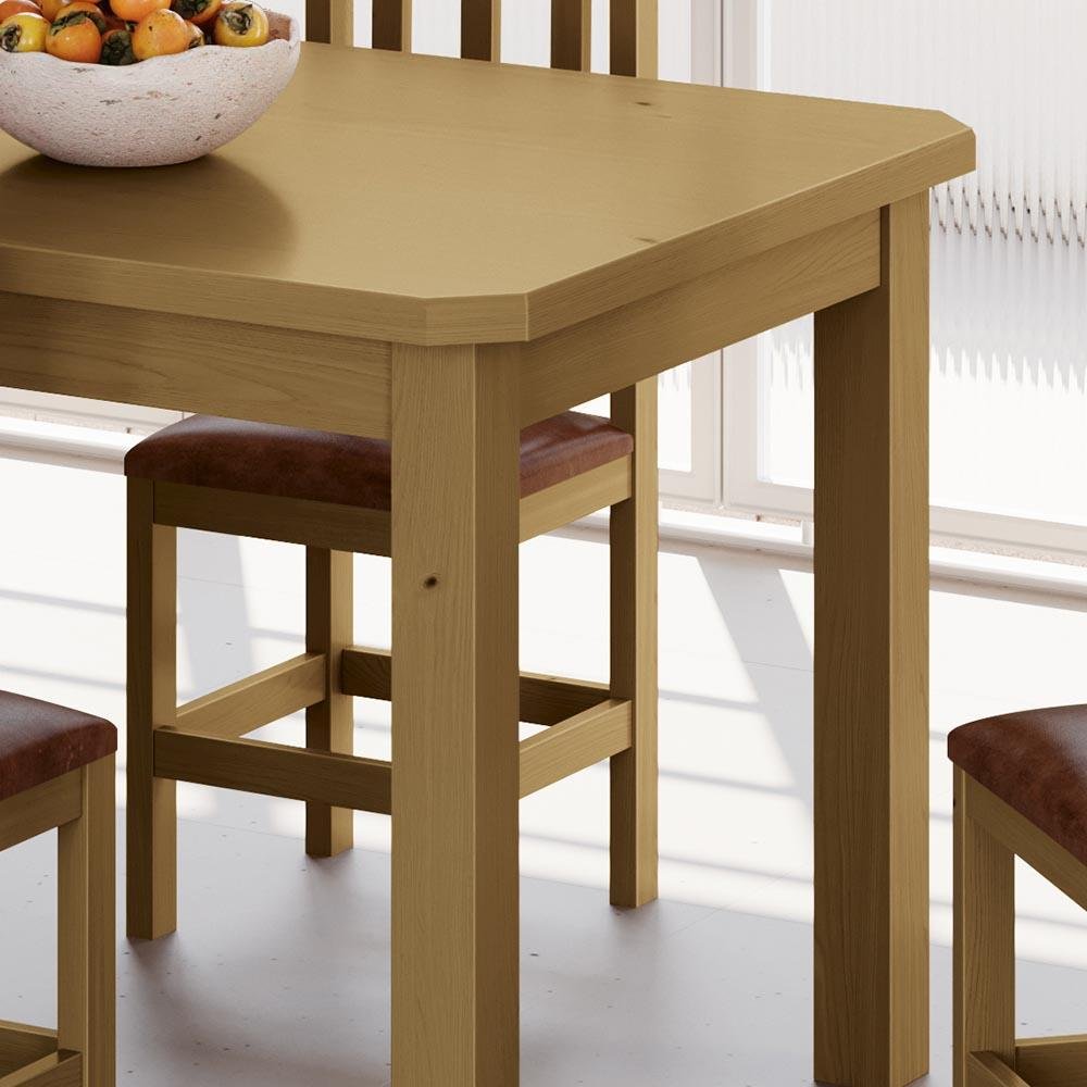 Mesa de Jantar 120cm 4 Lugares Pés Madeira Maciça Nogueira Safira Shop Jm - 5